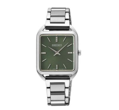 Seiko Damenuhr Grün Edelstahl Quarz