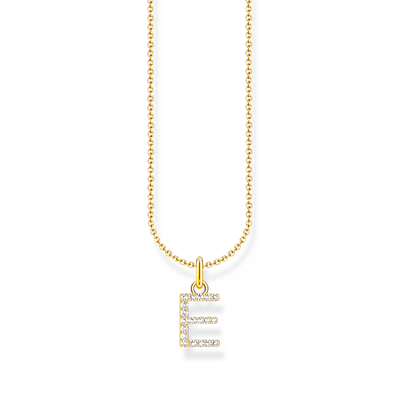 Thomas Sabo Kette mit Buchstaben-Anhänger E Gold beschichtet