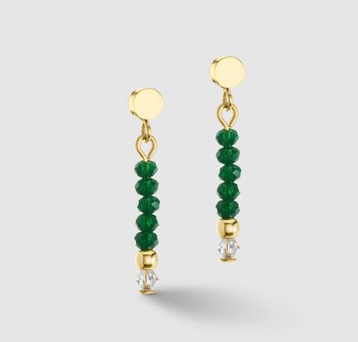 Coeur de Lion Ohrringe Little Twinkle gold-dunkelgrün 2033210521