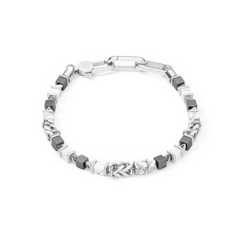 Coeur De Lion Unisex Armband cubes & chain blau