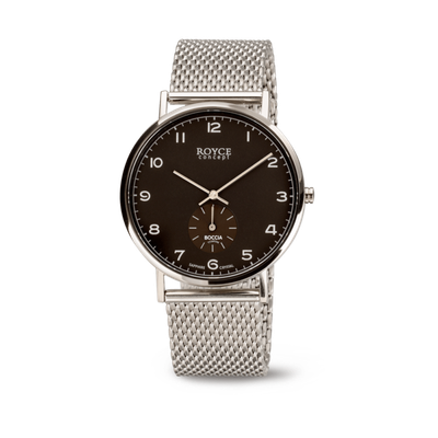 Boccia Herrenuhr Royce Titan Milanaise-Stahlband Schwarz