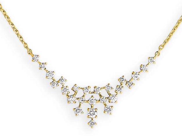 Collier mit Diamanten 750 Gelbgold 0,28ct H/SI · 45cm