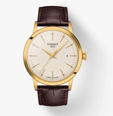 TISSOT CLASSIC DREAM Gold Leder Braun Quarzwerk