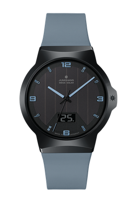 JUNGHANS Force Mega Solar Keramikgehäuse, Funk-Solar-Werk, Saphirglas, Wasserdicht bis zu 5 bar, synth. Kautschukband mit Dornschließe Titan JUNGHANS Force Mega Solar Keramikgehäuse, Funk-Solar-Werk, Saphirglas, Wasserdicht bis zu 5 bar, synth. Kautschukband mit Dornschließe Titan