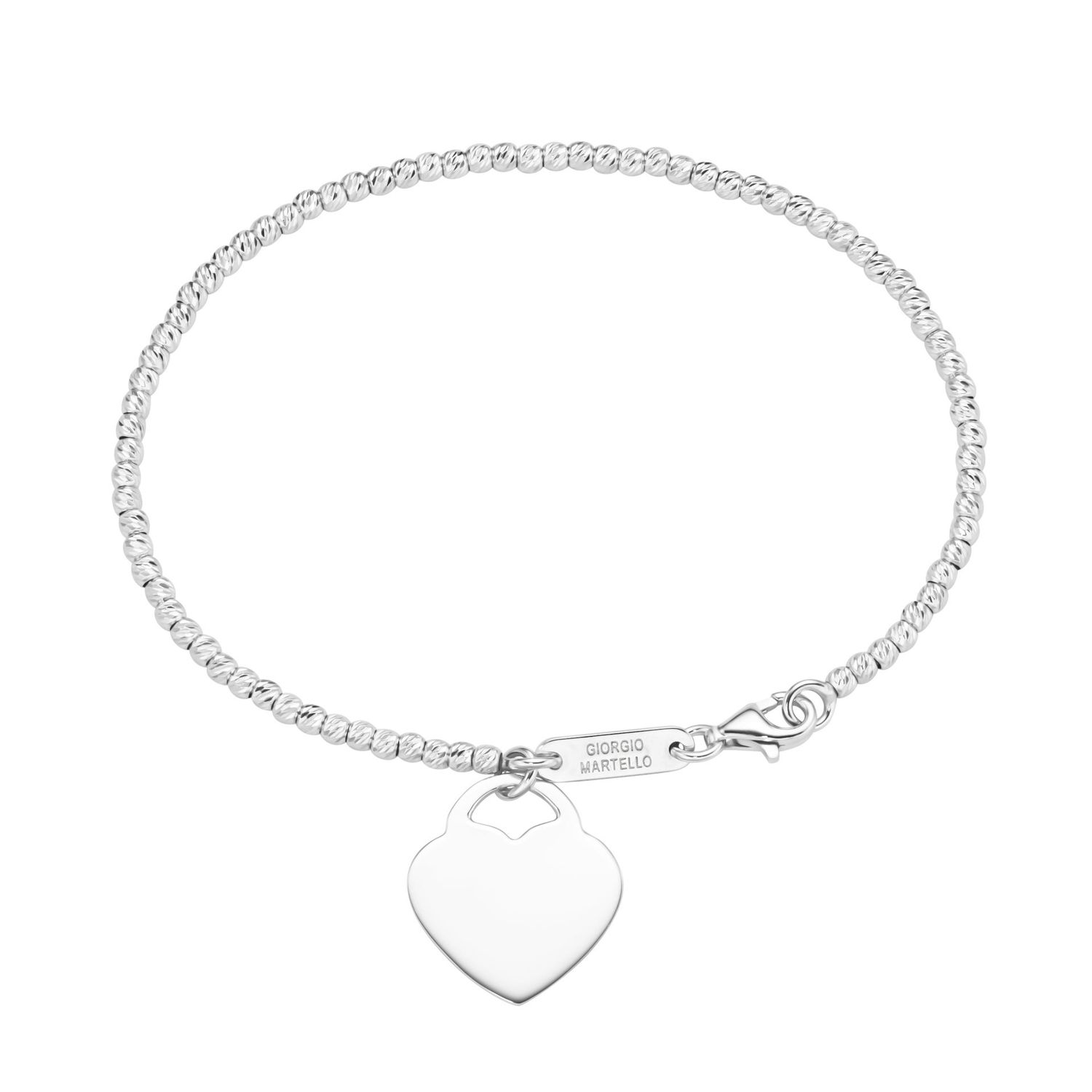 Giorgio Martello Milano Armband 19 cm mit Behang Herz 925/- Sterling Silber