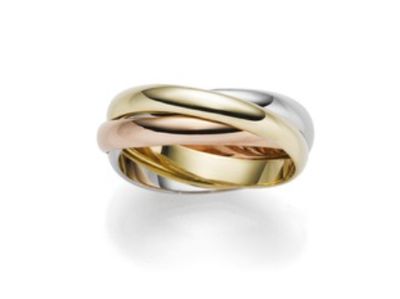 Timeless Tricolor Trilogy  Ring 3mm GG/RG/WG  585 Gold