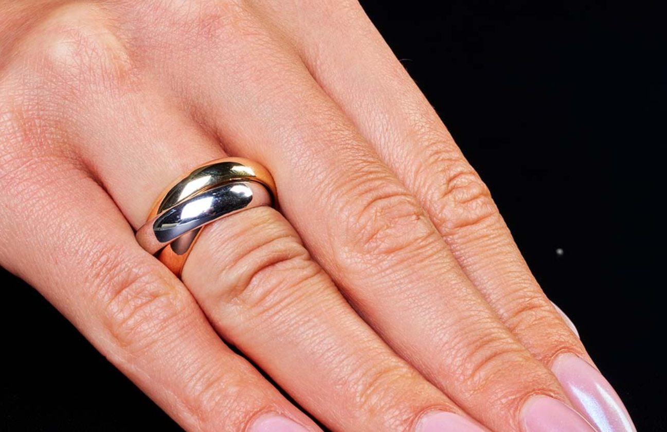 Timeless Tricolor Trilogy  Ring 3mm GG/RG/WG  585 Gold
