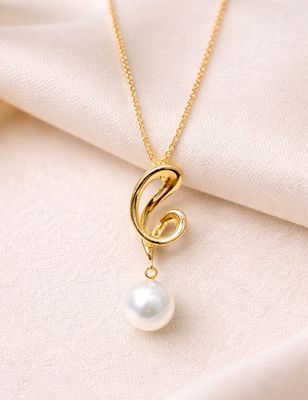 Halskette mit Perlenanhänger in 585 Gold und echtem Süsswasserperle Handgefertigt aus unserer Werkstatt