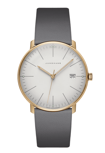 JUNGHANS MAX BILL QUARZ Datum Hartplexiglas Kalbslederband JUNGHANS MAX BILL QUARZ Datum Hartplexiglas Kalbslederband