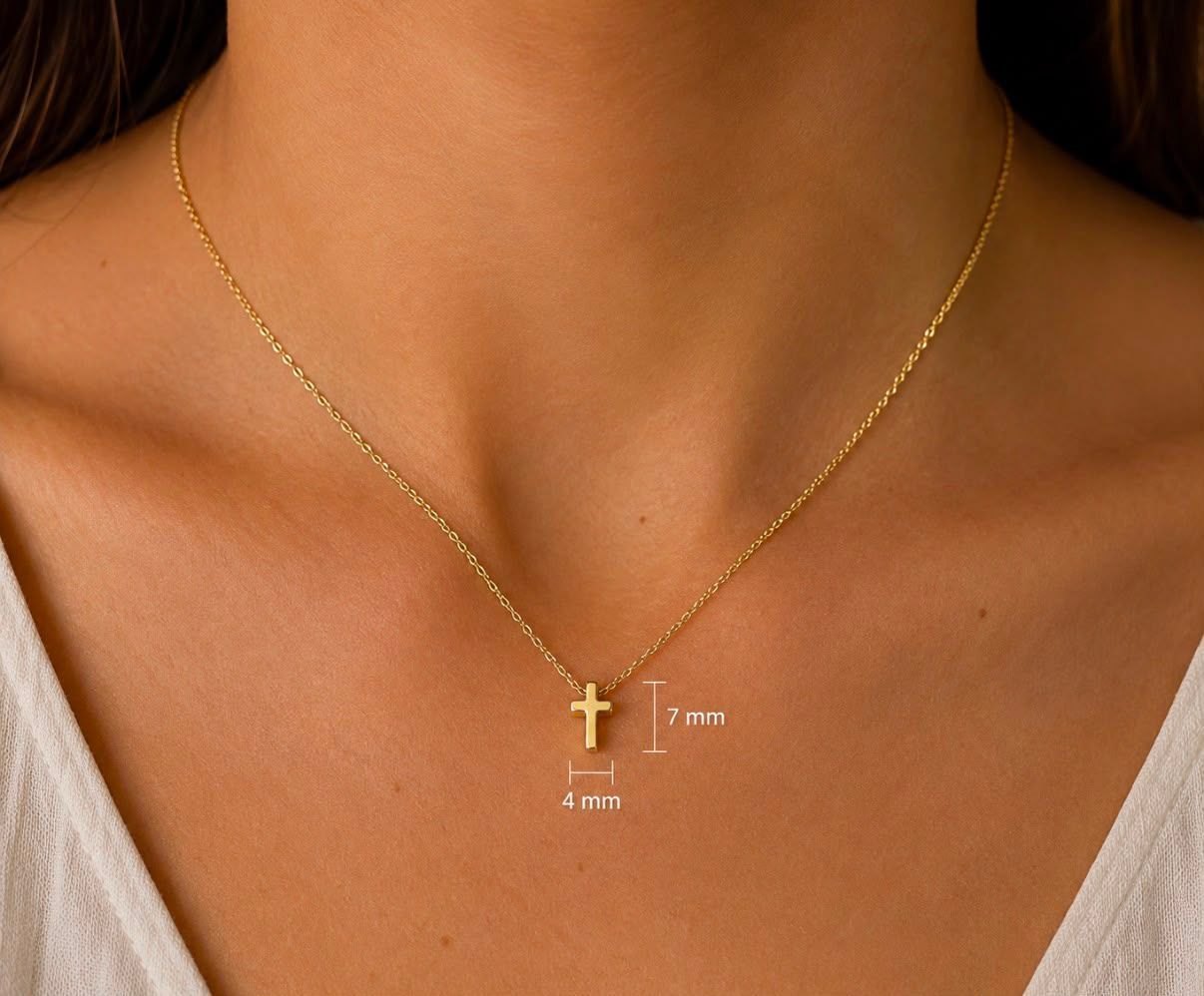 Goldkette Kreuz mini Kreuzkette Gold 585 Kette ohne Stein Gold Kette verstellbar Goldkette Kreuz mini Kreuzkette Gold 585 Kette ohne Stein Gold Kette verstellbar