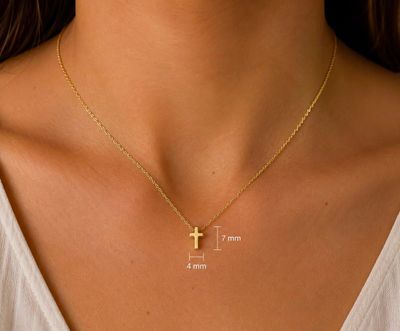 Goldkette Kreuz mini Kreuzkette Gold 585 Kette ohne Stein Gold Kette verstellbar Goldkette Kreuz mini Kreuzkette Gold 585 Kette ohne Stein Gold Kette verstellbar