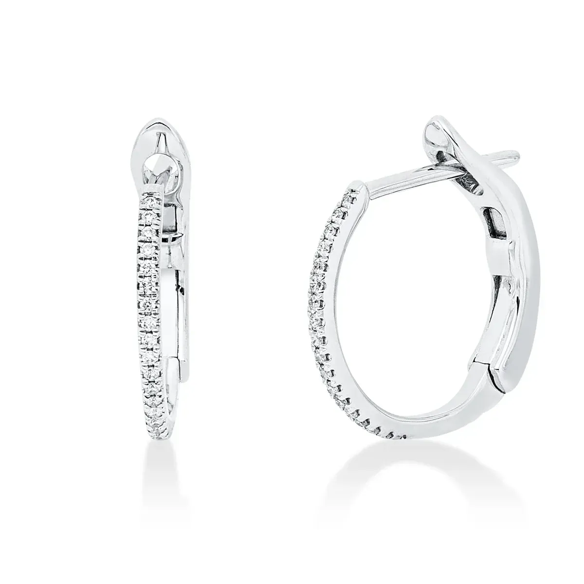 Creole Brautschmuck Brillant Weissgold Mehrfachsteinbesatz Creolen - 2W137 750 Weissgold