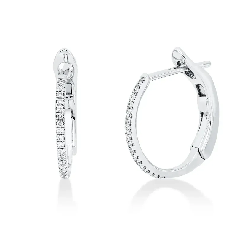 Creole Brautschmuck Brillant Weissgold Mehrfachsteinbesatz Creolen - 2W137 750 Weissgold