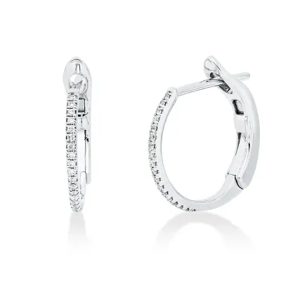 Creole Brautschmuck Brillant Weissgold Mehrfachsteinbesatz Creolen - 2W137 750 Weissgold