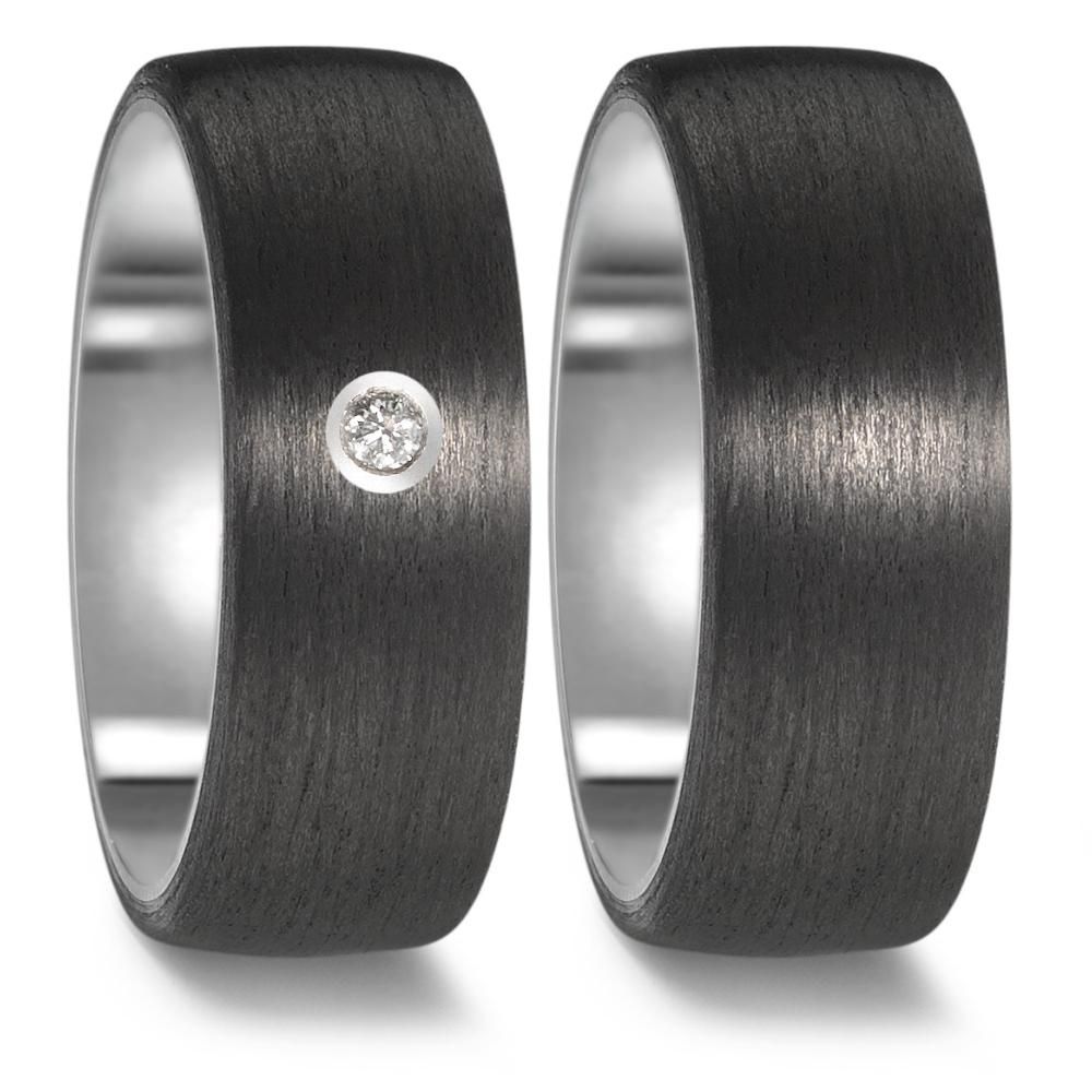 Titan, Carbon Partnerring  8mm Breit Schwarz 52483/001/000/2050