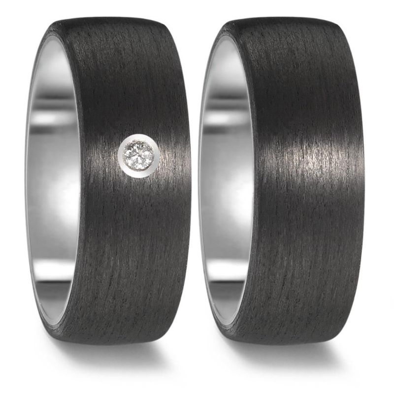 Titan, Carbon Partnerring 8mm Breit Schwarz 52483/001/000/2050 Titan, Carbon Partnerring 8mm Breit Schwarz 52483/001/000/2050