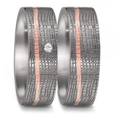 Tantal, 750 Rotgold Partnerring 52577/001/000/XR03 Tantal, 750 Rotgold Partnerring 52577/001/000/XR03