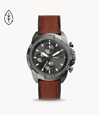 Fossil FS5855 Herren Uhr Chronograph Bronson Eco-Leder braun