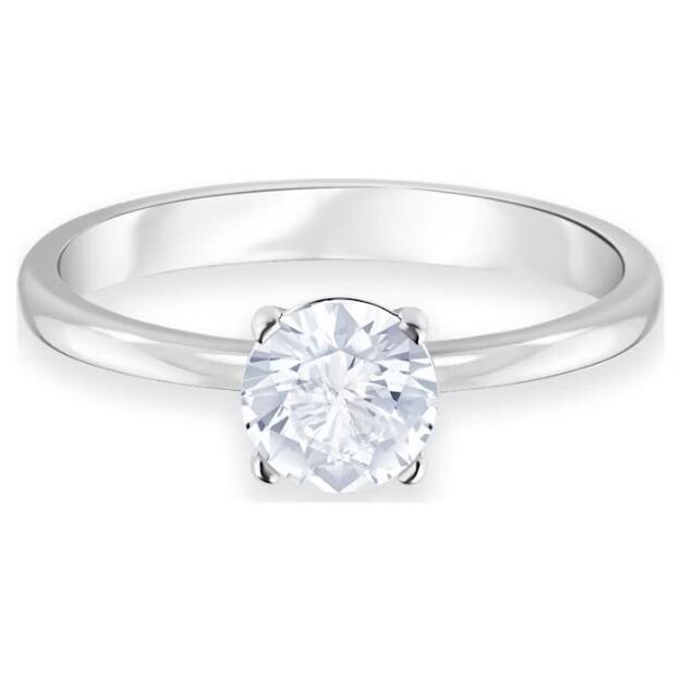 Swarovski Attract Ring 52 Rundschliff, Weiß, Rhodiniert