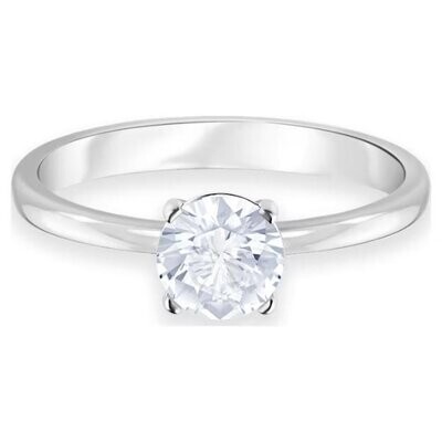 Swarovski Attract Ring 52 Rundschliff, Weiß, Rhodiniert