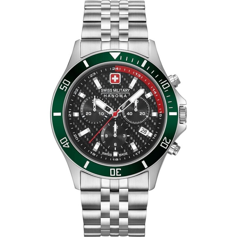 Swiss Military Hanowa Herrenuhr Chronograph schwarz grün