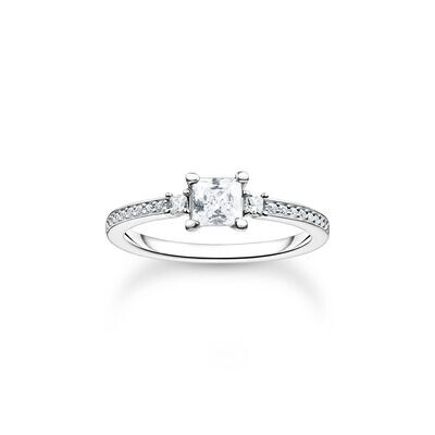 Thomas Sabo Ring (56) Pavé weisser Stein Silber Thomas Sabo Ring (56) Pavé weisser Stein Silber