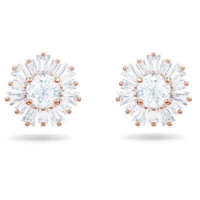 Swarovski Sunshine Ohrstecker Sonne, Weiß, Roségold-Legierungsschicht