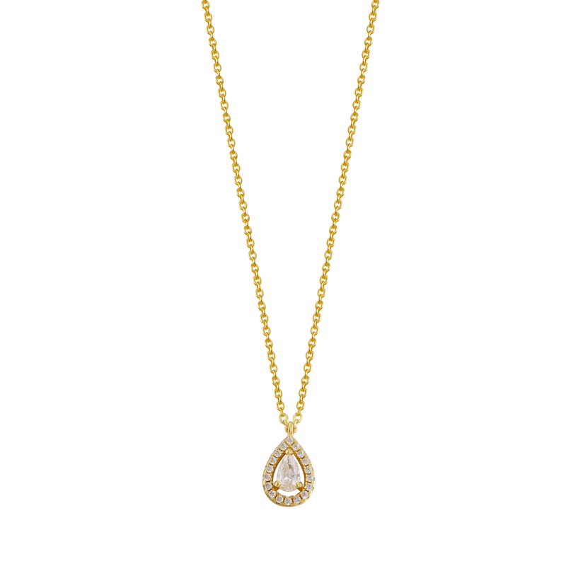 Damenhalskette mit Anhänger Echtsilber vergoldet Xenox Halskette FANCY CUT Gold