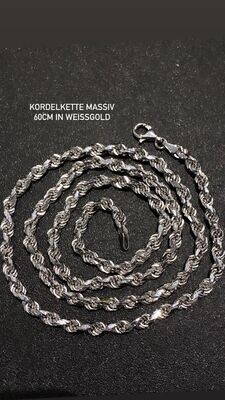 Timeless Kordelkette 60 cm 585 Weissgold 4,3mm