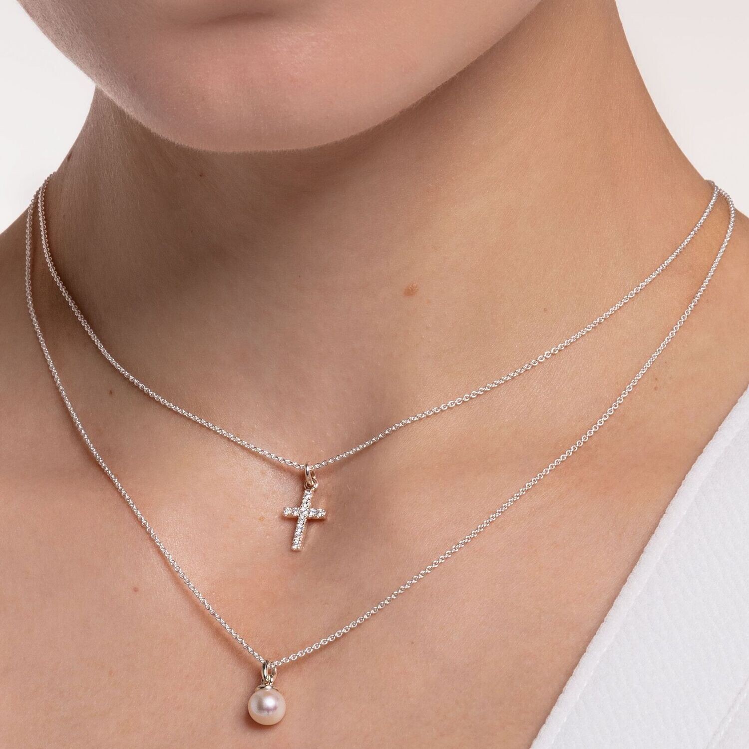 Thomas Sabo Kette Kreuz Kreuzkette Pavé KE2069-051-14-L45V