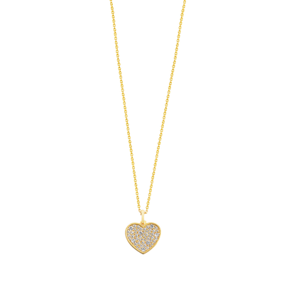 Kette mit Anhänger Herz Echtsilber vergoldet Xenox Halskette LOVE STORY Herz mit Zirkonia goldfarben