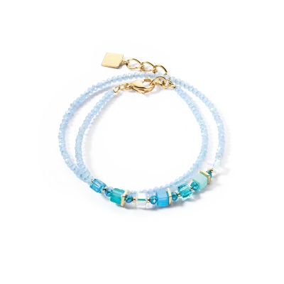 Coeur De Lion Doppelarmband -Joyful Colours Wrap Armband gold türkis 4564300600 Coeur De Lion Doppelarmband -Joyful Colours Wrap Armband gold türkis 4564300600