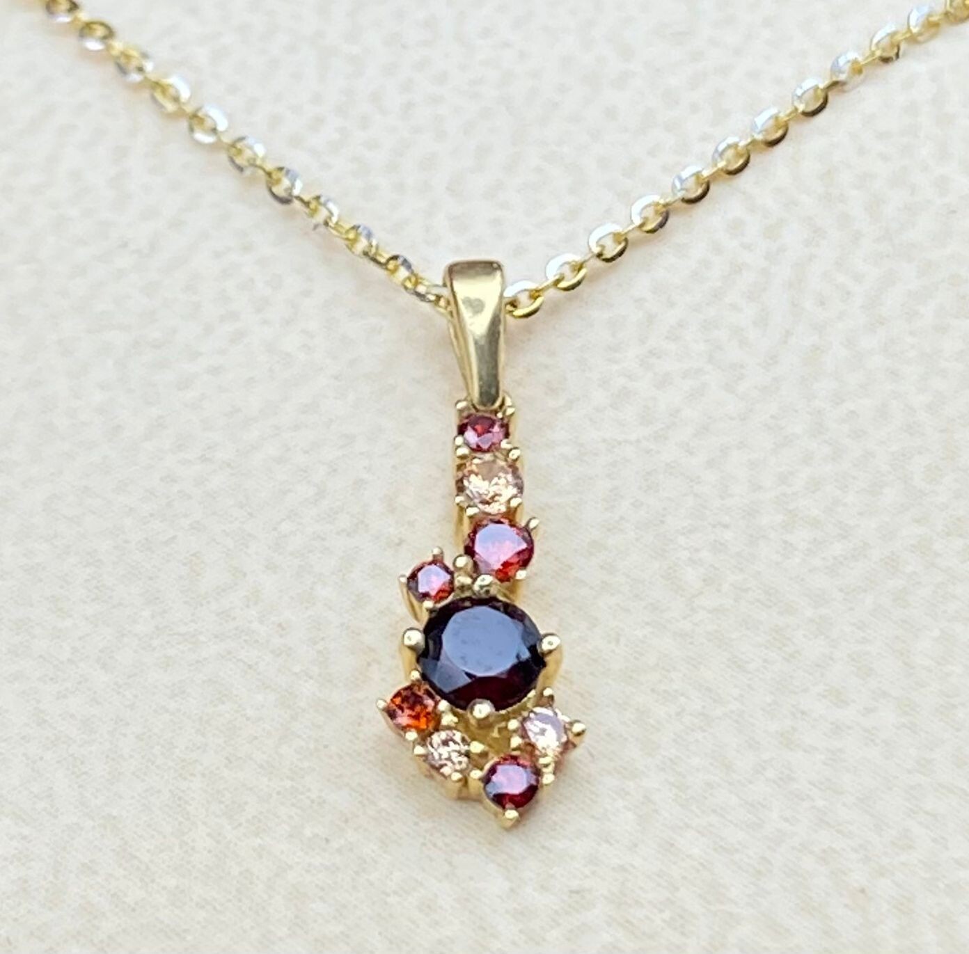 Goldkette Fantasy Granat Zultanit Steine Anhänger inkl. Kette 42cm 585 Gold TON5602A15750