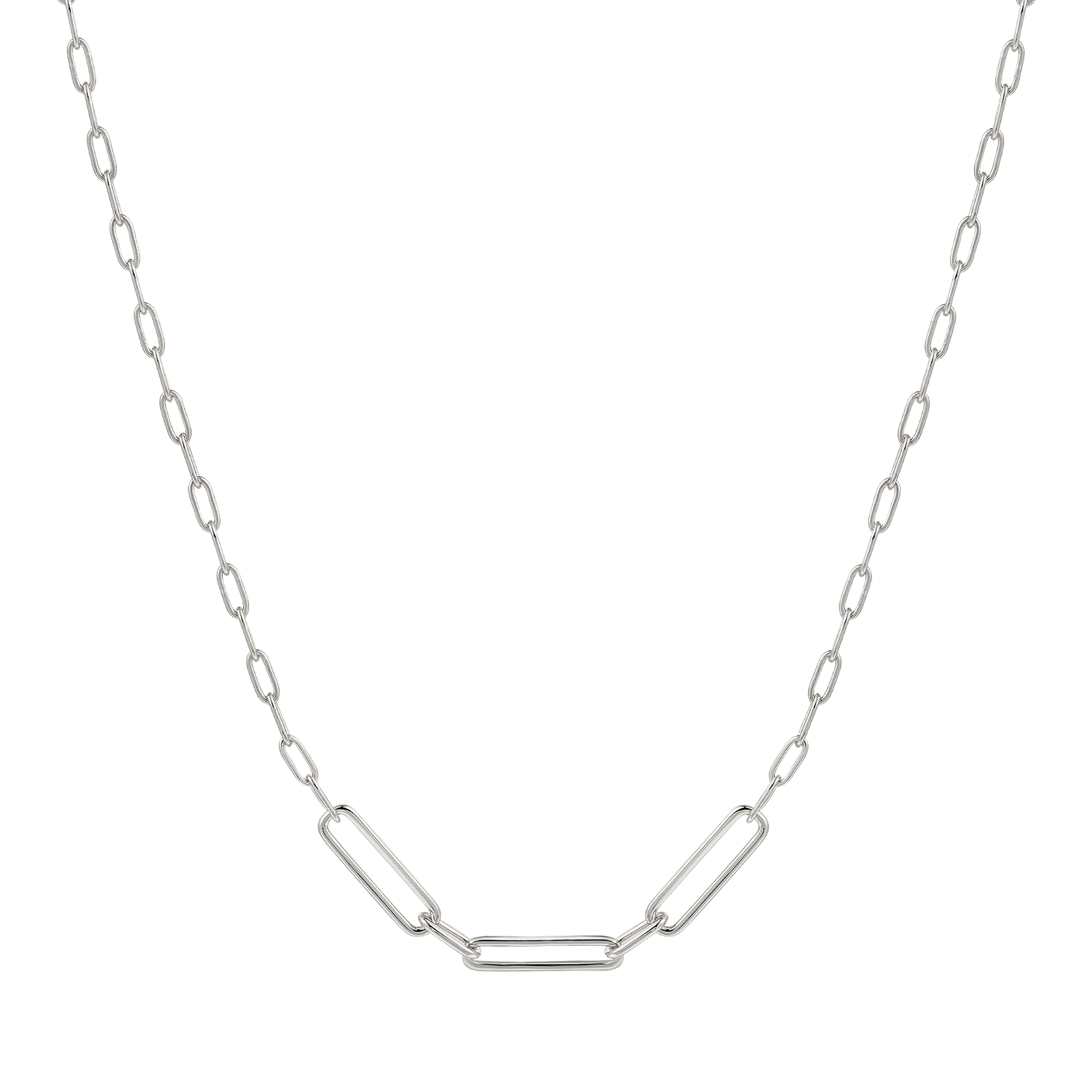 Moderne Halskette 925 Silber Xenox DUO LINK Halskette Silberfarben Moderne Halskette 925 Silber Xenox DUO LINK Halskette Silberfarben