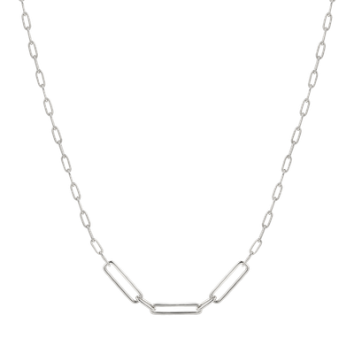 Moderne Halskette 925 Silber Xenox DUO LINK Halskette Silberfarben Moderne Halskette 925 Silber Xenox DUO LINK Halskette Silberfarben