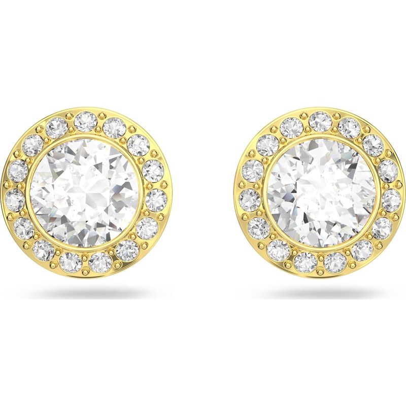 Swarovski Angelic Ohrstecker Rundschliff, Weiß, Goldlegierungsschicht