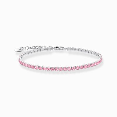 Thomas Sabo Tennisarmband mit pinkfarbenen Steinen Silber Thomas Sabo Tennisarmband mit pinkfarbenen Steinen Silber