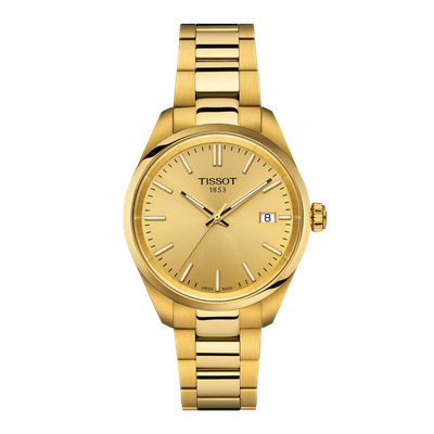 Tissot PR100 T1502103302100 34mm goldene Damenuhr Goldfarben Stahlband