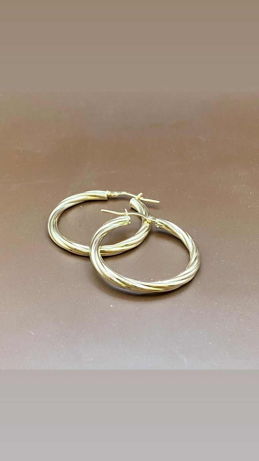 Creole Ohrschmuck  Modern Women TON560188A765  585 Gold 14 Karat Echtschmuck 30mm Durchmesser