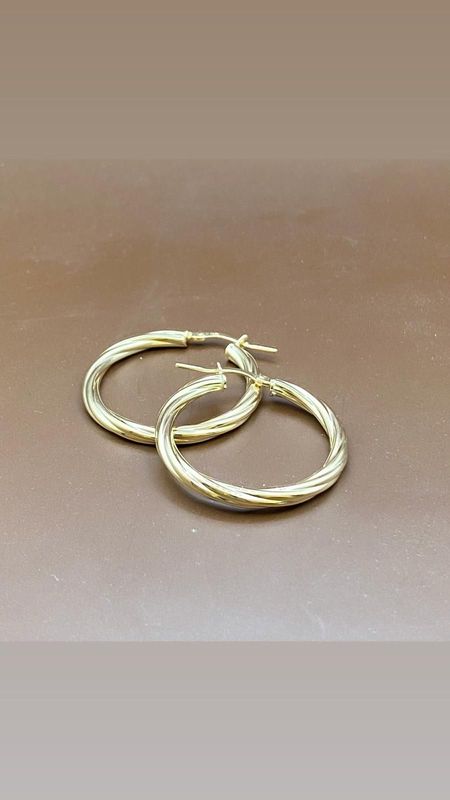 Creole Ohrschmuck  Modern Women TON560188A765  585 Gold 14 Karat Echtschmuck 30mm Durchmesser