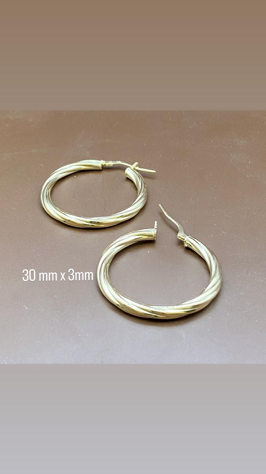 Creole Ohrschmuck  Modern Women TON560188A765  585 Gold 14 Karat Echtschmuck 30mm Durchmesser