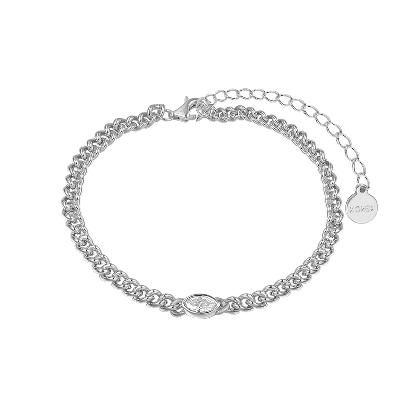 Armkette Echtsilber evrstellbar mit Marquise Steinform Xenox CURB Armband Milano Zirkonia Silber Armkette Echtsilber evrstellbar mit Marquise Steinform Xenox CURB Armband Milano Zirkonia Silber
