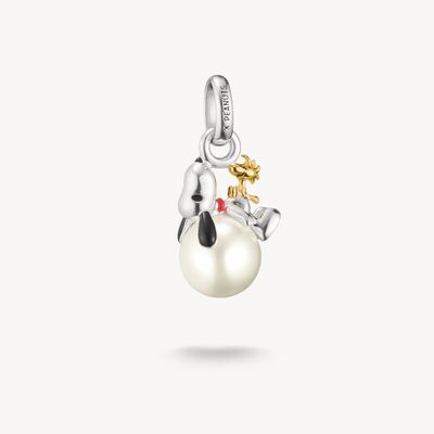 Thomas Sabo Charm-Anhänger mit Perle Snoopy Woodstock PEANUTS Connect 18k Vergoldung