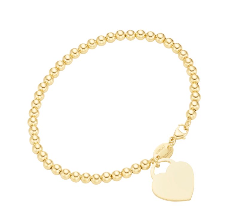 Giorgio Martello Milano Armband 19 cm mit Behang Herz 925/- Sterling Silber vergoldet