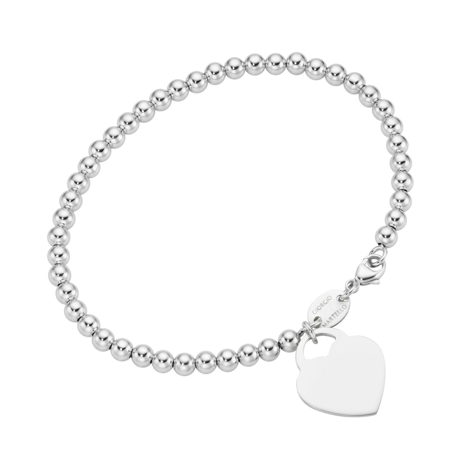 Giorgio Martello Milano Armband 19 cm mit Behang Herz 925/- Sterling Silber