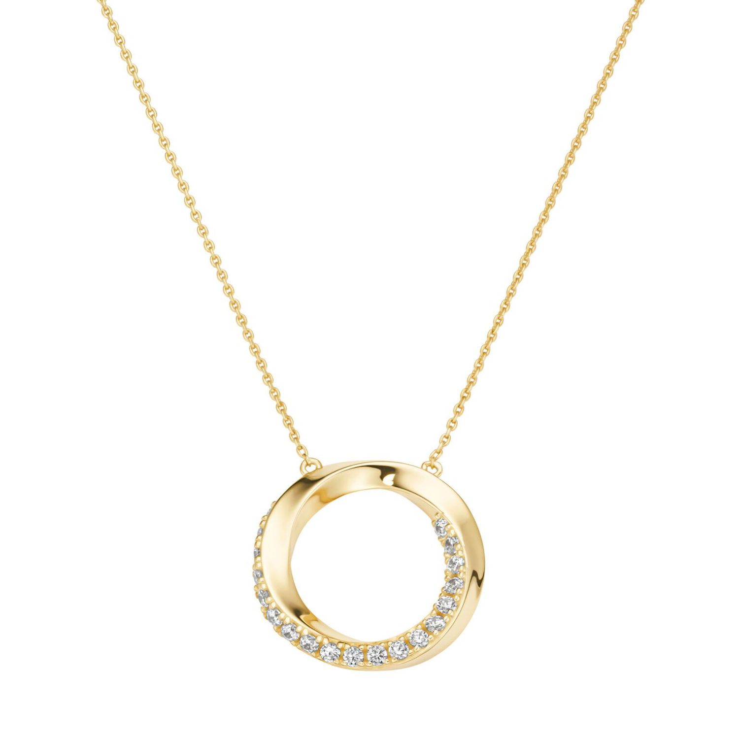 Giorgio Martello Milano 915339450 Collier 45 cm Zirkonia weiß 925/-Sterling Silber gelb vergoldet