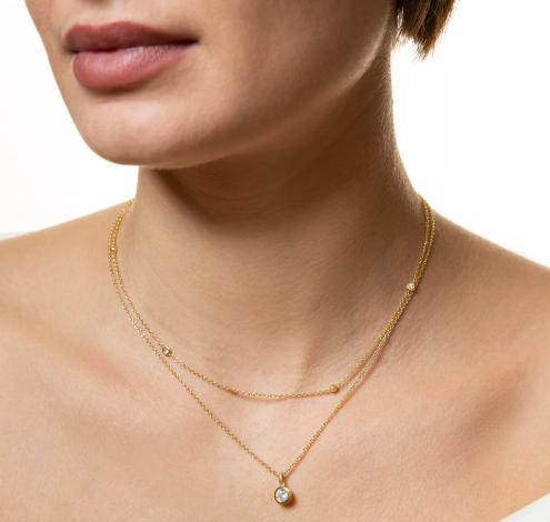 XENOX Feine Anhänger mit Steinen Halskette Damen XS7284G