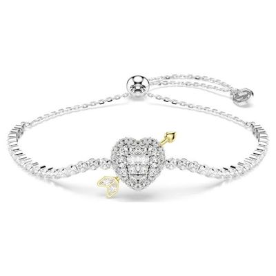 Swarovski Idyllia Armband Verschiedene Schliffe, Herz mit Pfeil, Weiß, Rhodiniert