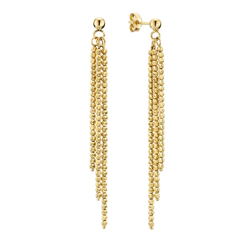 Timeless Dorika Ohrschmuck Kügelchen diamantiert  3-rhg. 1,8 mm GG