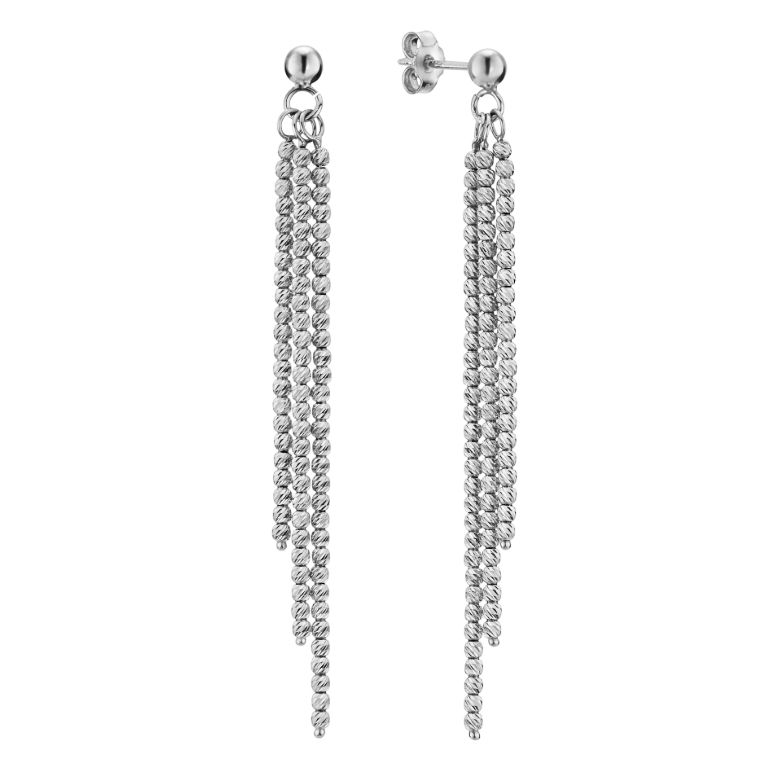 Timeless Dorika Ohrschmuck Kügelchen diamantiert  3-rhg. 1,8 mm Weissgold